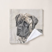Engels Mastiff (Brindle) schilderen - Dog Art Bad Handdoek (Wasdoekje)