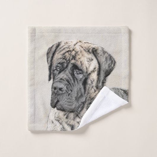 Engels Mastiff (Brindle) schilderen - Dog Art Bad Handdoek (Wasdoekje)