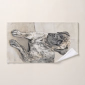 Engels Mastiff (Brindle) schilderen - Dog Art Bad Handdoek (Handdoek)
