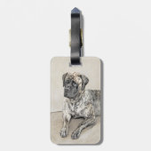 Engels Mastiff (Brindle) schilderen - Dog Art Bagagelabel (Achterkant verticaal)