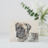 Engels Mastiff (Brindle) schilderen - Dog Art Briefkaart (Staand voorkant)