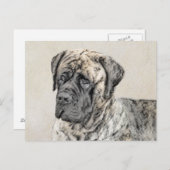Engels Mastiff (Brindle) schilderen - Dog Art Briefkaart (Voorkant / Achterkant)