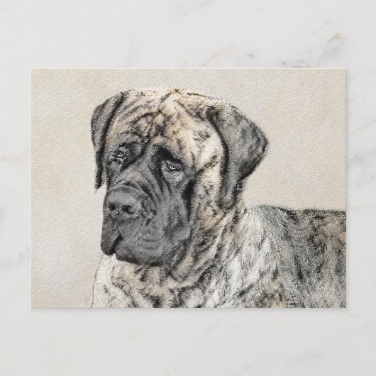 Engels Mastiff (Brindle) schilderen - Dog Art Briefkaart (Voorkant)