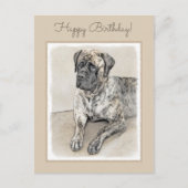 Engels Mastiff (Brindle) schilderen - Dog Art Briefkaart (Voorkant)
