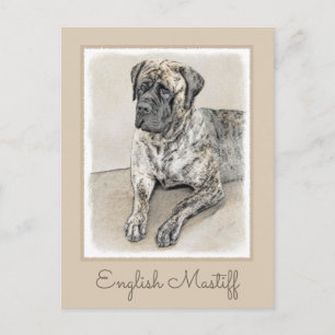 Engels Mastiff (Brindle) schilderen - Dog Art Briefkaart