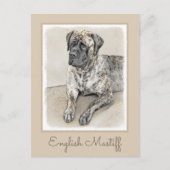 Engels Mastiff (Brindle) schilderen - Dog Art Briefkaart (Voorkant)