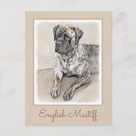 Engels Mastiff (Brindle) schilderen - Dog Art Briefkaart (Voorkant)