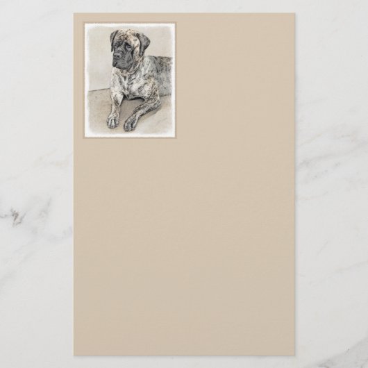 Engels Mastiff (Brindle) schilderen - Dog Art Briefpapier (Voorkant)