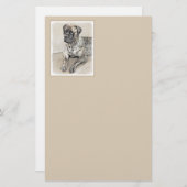 Engels Mastiff (Brindle) schilderen - Dog Art Briefpapier (Voorkant / Achterkant)