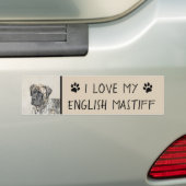Engels Mastiff (Brindle) schilderen - Dog Art Bumpersticker (Op auto)