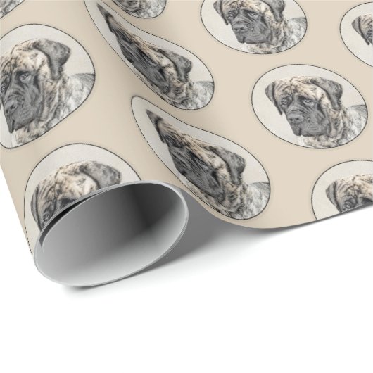 Engels Mastiff (Brindle) schilderen - Dog Art Cadeaupapier (Rol Hoek)