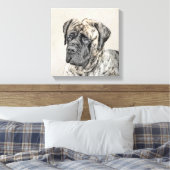 Engels Mastiff (Brindle) schilderen - Dog Art Canvas Afdruk (Insitu (Slaapkamer))