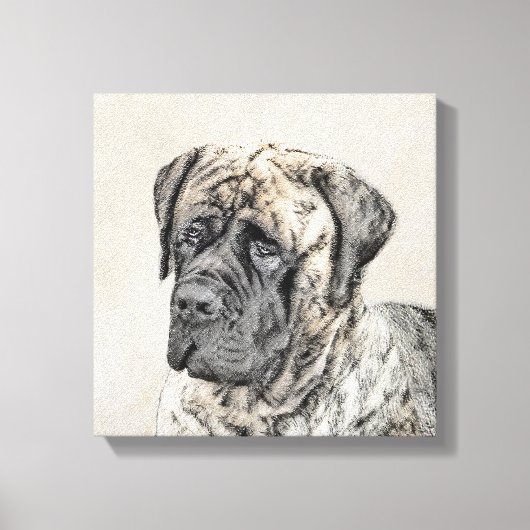 Engels Mastiff (Brindle) schilderen - Dog Art Canvas Afdruk (Voorkant)