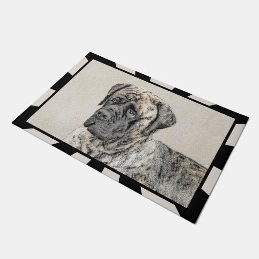 Engels Mastiff (Brindle) schilderen - Dog Art Deurmat (Schuin)