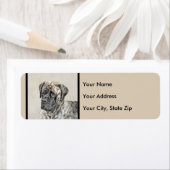 Engels Mastiff (Brindle) schilderen - Dog Art Etiket (Insitu)