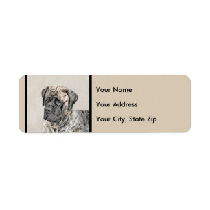 Engels Mastiff (Brindle) schilderen - Dog Art Etiket
