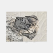 Engels Mastiff (Brindle) schilderen - Dog Art Fleece Deken (Voorkant (Horizontaal))
