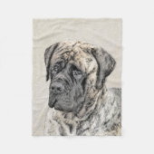 Engels Mastiff (Brindle) schilderen - Dog Art Fleece Deken (Voorkant)