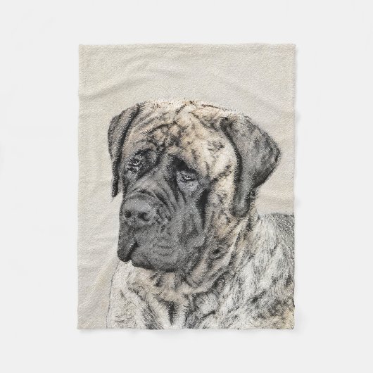 Engels Mastiff (Brindle) schilderen - Dog Art Fleece Deken (Voorkant)