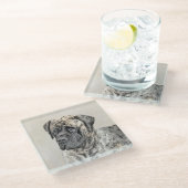 Engels Mastiff (Brindle) schilderen - Dog Art Glazen Onderzetter (Schuin)