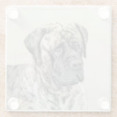 Engels Mastiff (Brindle) schilderen - Dog Art Glazen Onderzetter (Achterkant)