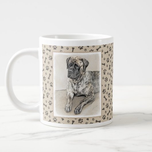 Engels Mastiff (Brindle) schilderen - Dog Art Grote Koffiekop (Links)