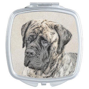 Engels Mastiff (Brindle) schilderen - Dog Art Handtas Spiegeltje