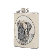 Engels Mastiff (Brindle) schilderen - Dog Art Heupfles (Links)