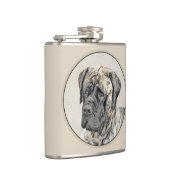 Engels Mastiff (Brindle) schilderen - Dog Art Heupfles (Rechts)