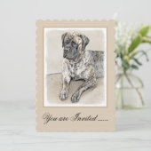 Engels Mastiff (Brindle) schilderen - Dog Art Kaart (Staand voorkant)