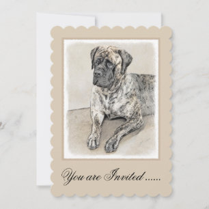 Engels Mastiff (Brindle) schilderen - Dog Art Kaart