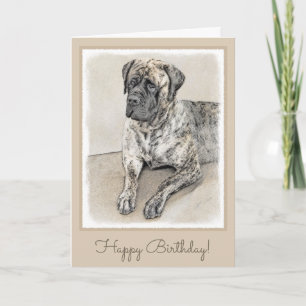 Engels Mastiff (Brindle) schilderen - Dog Art Kaart