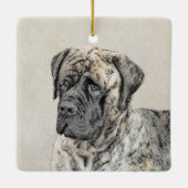 Engels Mastiff (Brindle) schilderen - Dog Art Keramisch Ornament (Achterkant)