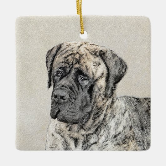Engels Mastiff (Brindle) schilderen - Dog Art Keramisch Ornament (Voorkant)