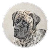 Engels Mastiff (Brindle) schilderen - Dog Art Keramische Knop (Voorkant)