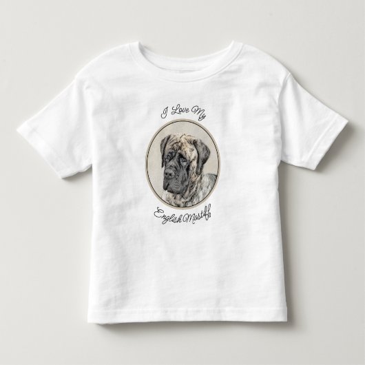 Engels Mastiff (Brindle) schilderen - Dog Art Kinder Shirts (Voorkant)