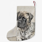 Engels Mastiff (Brindle) schilderen - Dog Art Kleine Kerstsok (Achterkant)