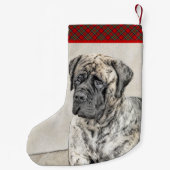 Engels Mastiff (Brindle) schilderen - Dog Art Kleine Kerstsok (Achterkant)