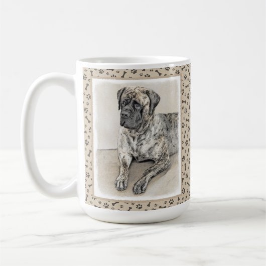 Engels Mastiff (Brindle) schilderen - Dog Art Koffiemok (Links)