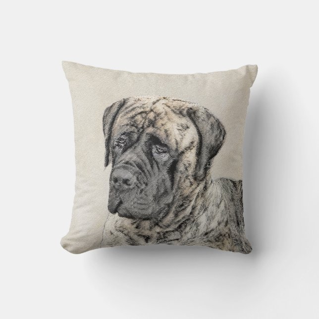 Engels Mastiff (Brindle) schilderen - Dog Art Kussen (Voorkant)