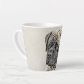 Engels Mastiff (Brindle) schilderen - Dog Art Latte Mok (Linkerhoek)