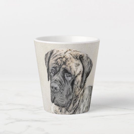 Engels Mastiff (Brindle) schilderen - Dog Art Latte Mok (Voorkant)