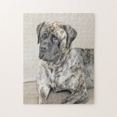 Engels Mastiff (Brindle) schilderen - Dog Art Legpuzzel (Verticaal)