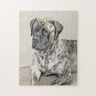 Engels Mastiff (Brindle) schilderen - Dog Art Legpuzzel