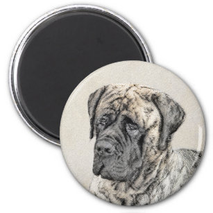 Engels Mastiff (Brindle) schilderen - Dog Art Magneet