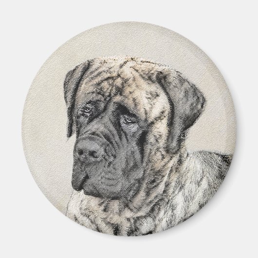 Engels Mastiff (Brindle) schilderen - Dog Art Magneet (Voorkant)