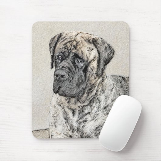 Engels Mastiff (Brindle) schilderen - Dog Art Muismat (Met muis)