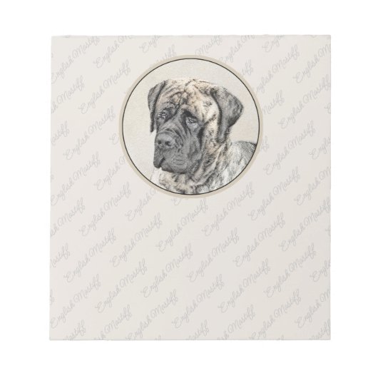 Engels Mastiff (Brindle) schilderen - Dog Art Notitieblok (Voorkant)