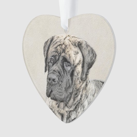 Engels Mastiff (Brindle) schilderen - Dog Art Ornament (voorkant)