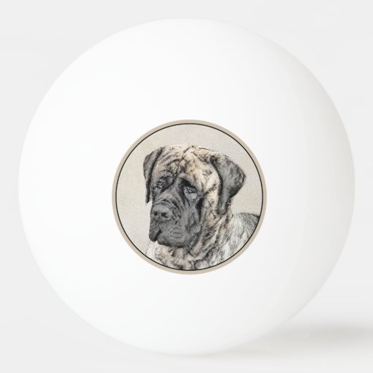 Engels Mastiff (Brindle) schilderen - Dog Art Pingpongbal (Voorkant)